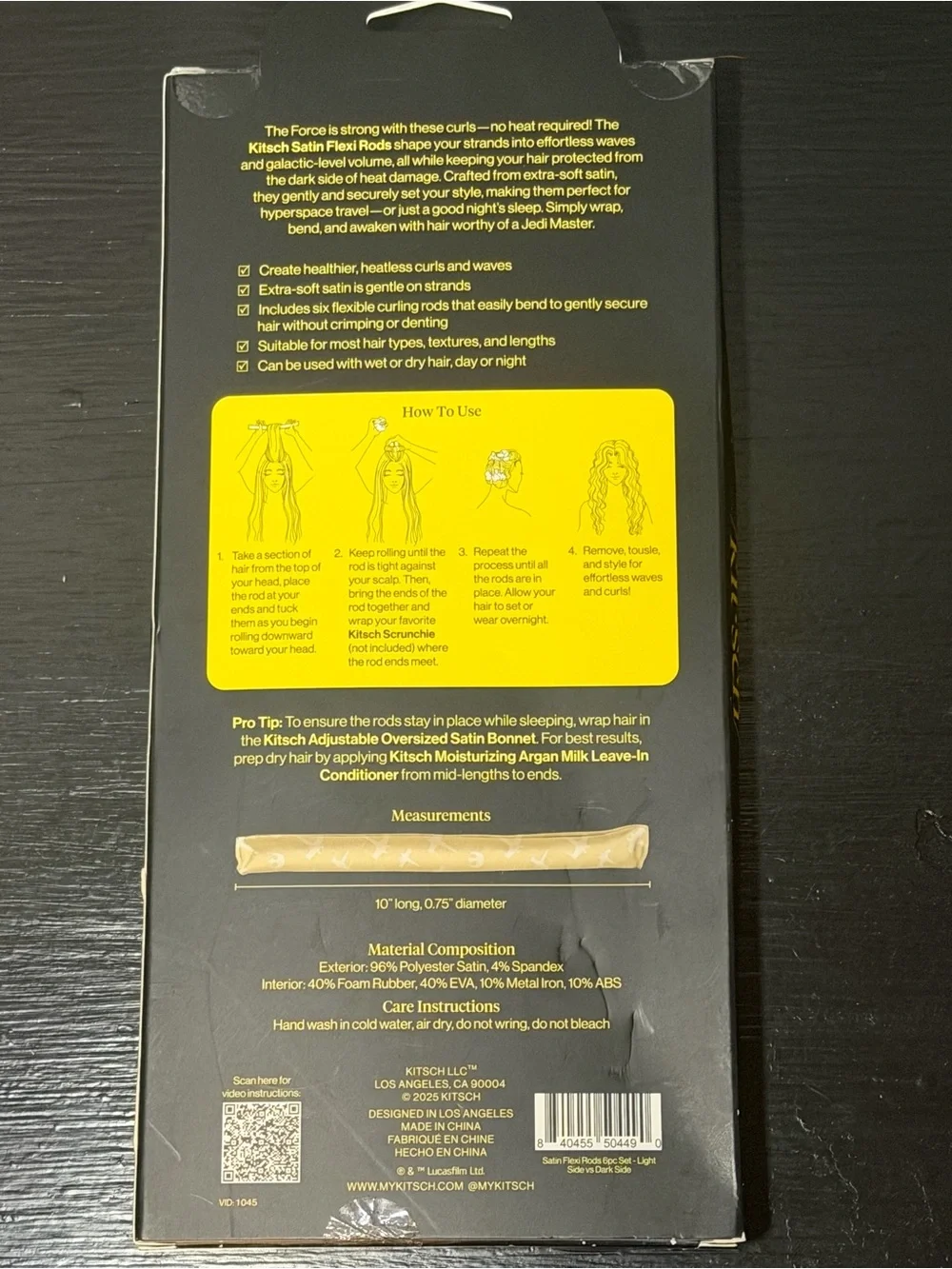 kitsch Star Wars Satin Flexi Rods Hair Curlers - limited edition
